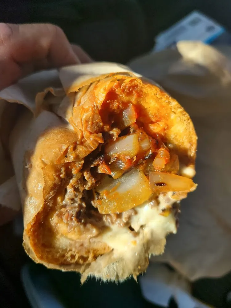 Bell Pepper Mushroom Cheesesteak with Tomato Sauce